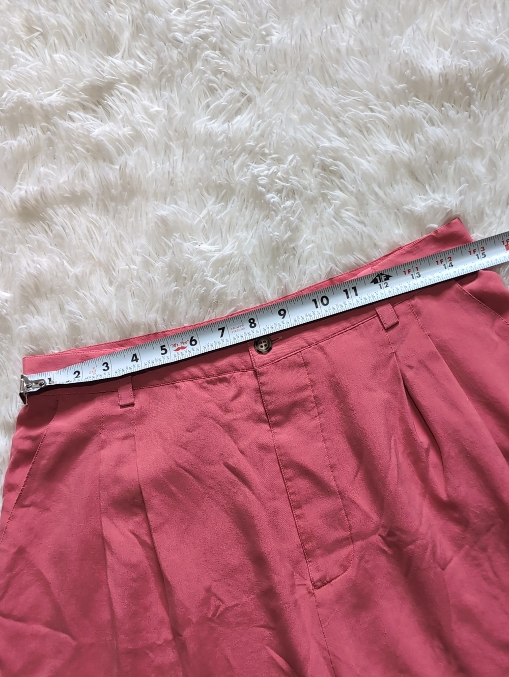 80s Go Silk 100% Silk Pink High Waist Pleated Button Fly Bermuda Shorts - Picture 8 of 11